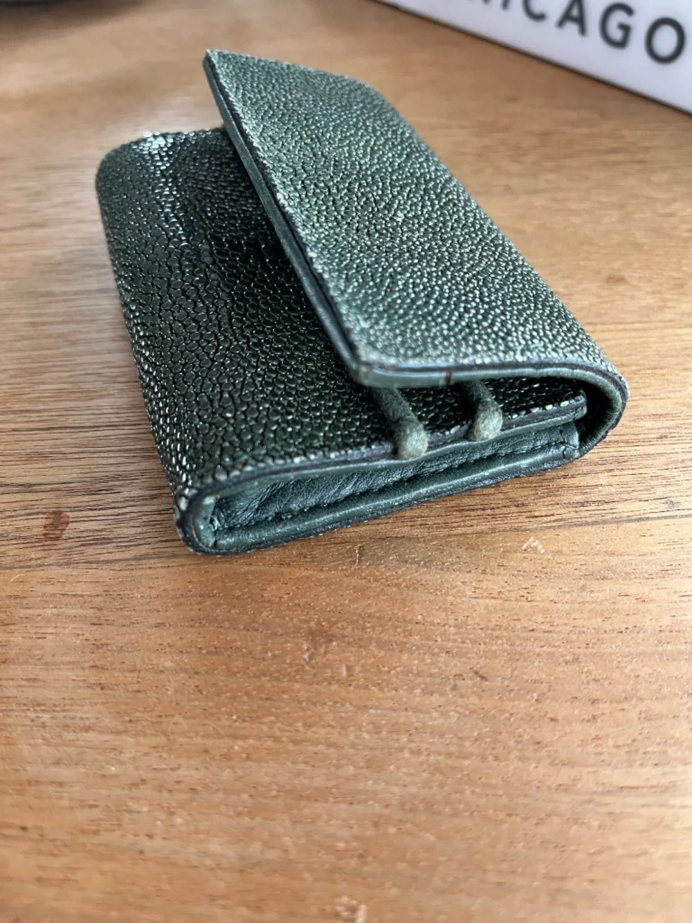 ✨ Maison Martin Margiela Genuine Stingray Card Case Forest Green Vintage ✨